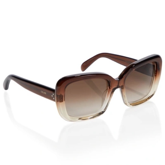 CELINE 57mm Gradient Square Sunglasses in
Transparent Brown/Brown - Picture 2 of 13